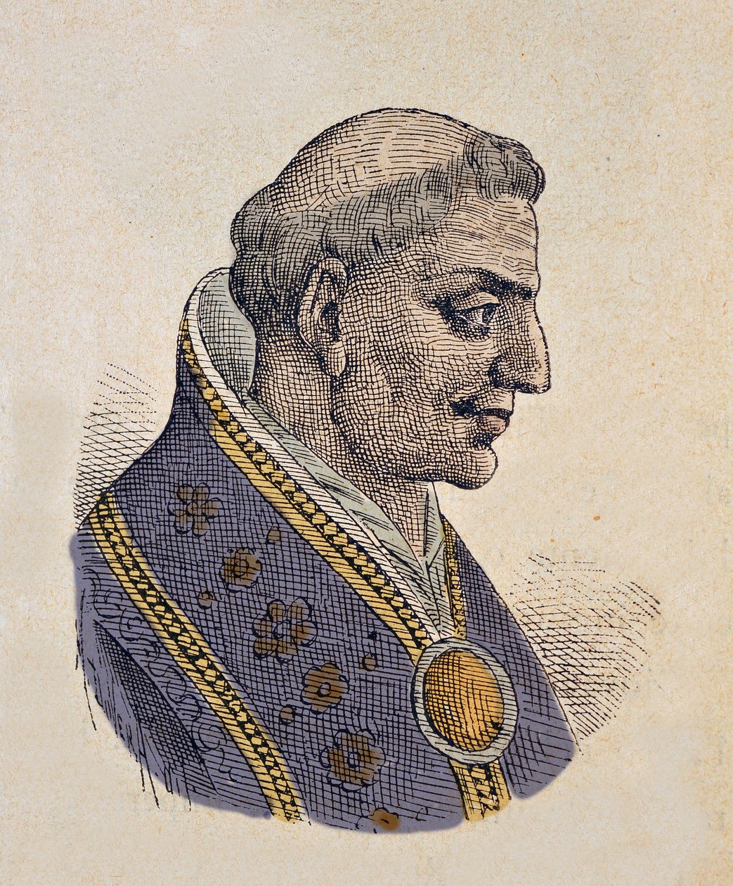Portrait of Pope Sisinnius (708) by Italian School
