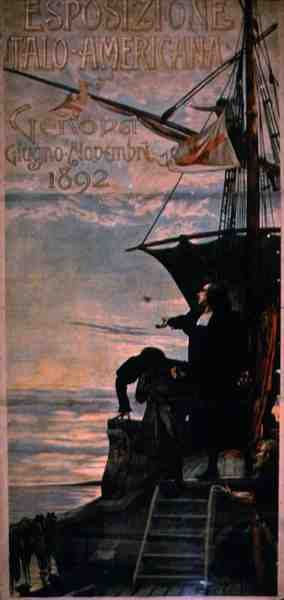 Poster Advertising the Italian-American Exhibition in Genova by Italian School