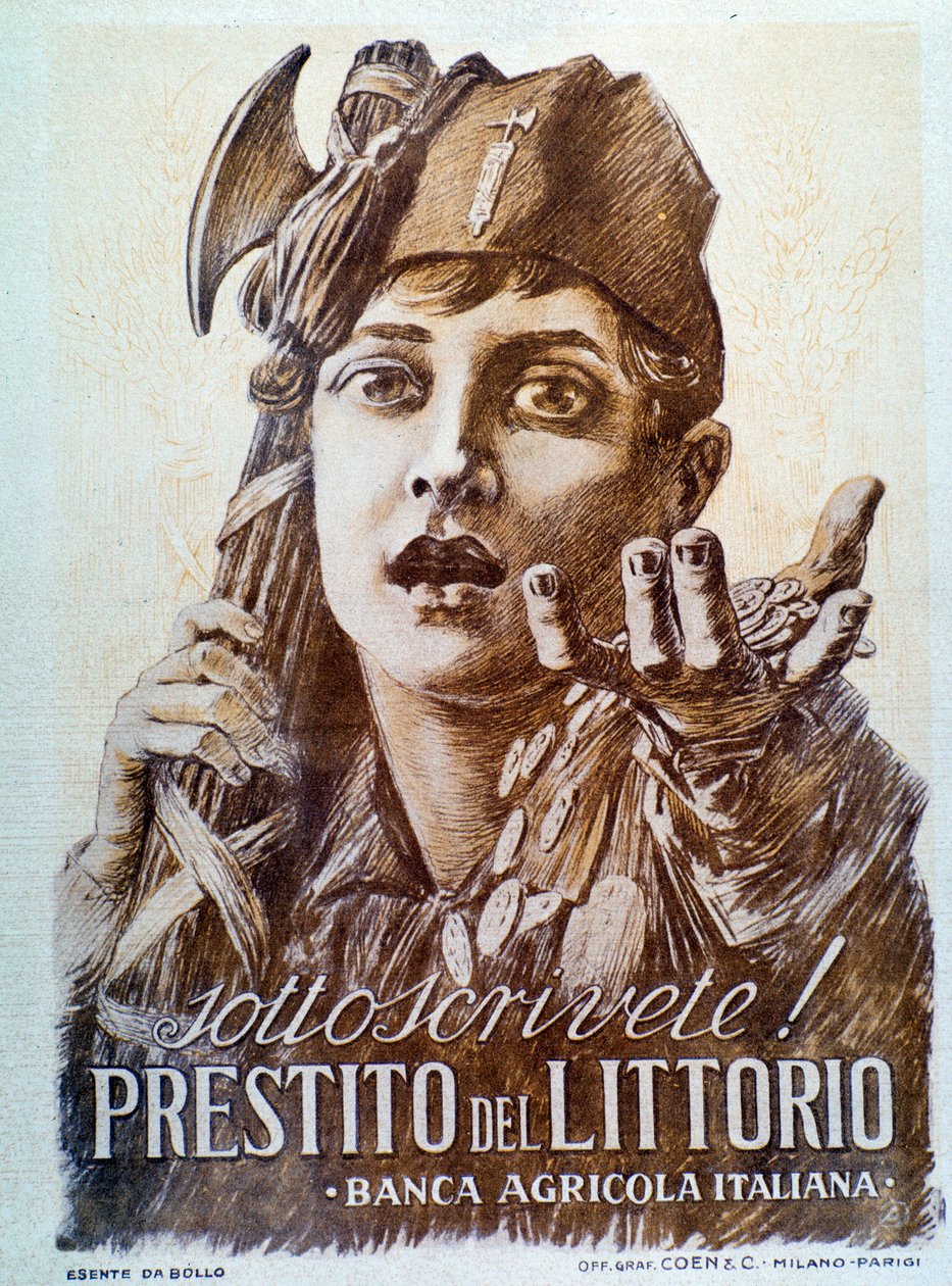 Fascist Propaganda Poster for the Littorio Loan by Italian School