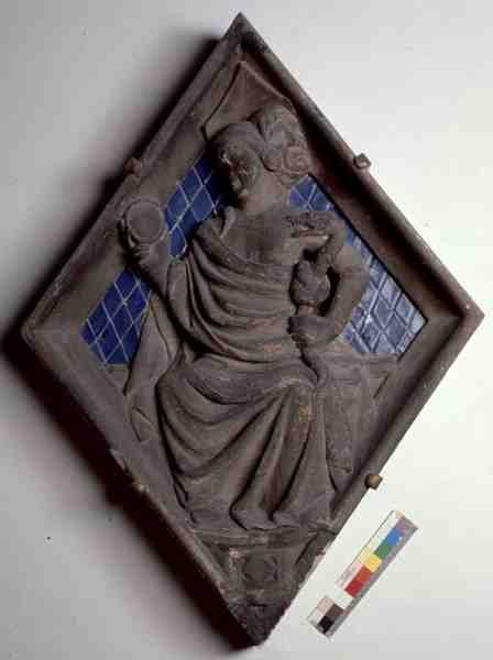 Prudence, relief tile from the Campanile by Italian School