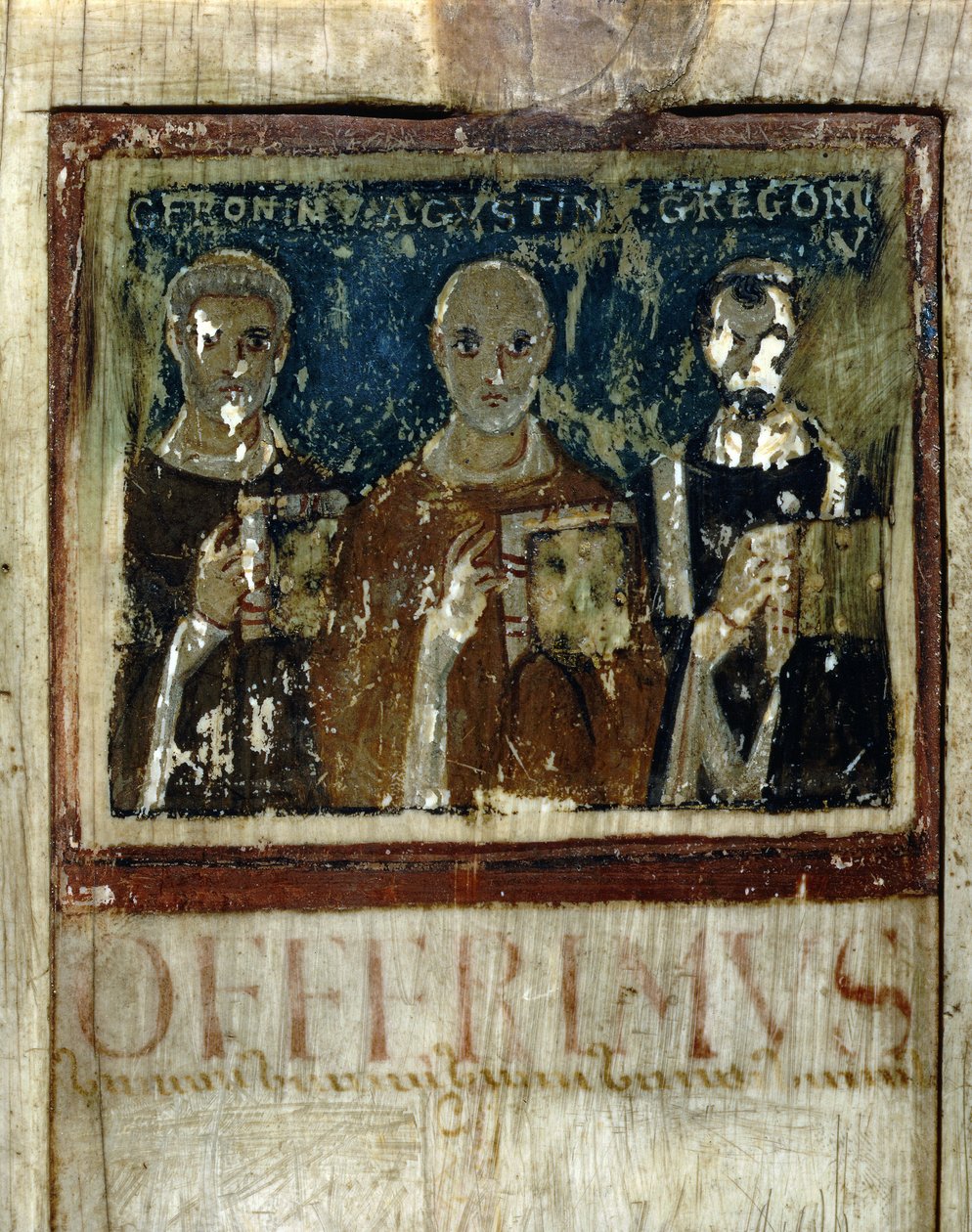 Saint Jerome, Saint Augustine, & Saint Gregoire I the Great, Detail from the Diptych of Boece by Italian School