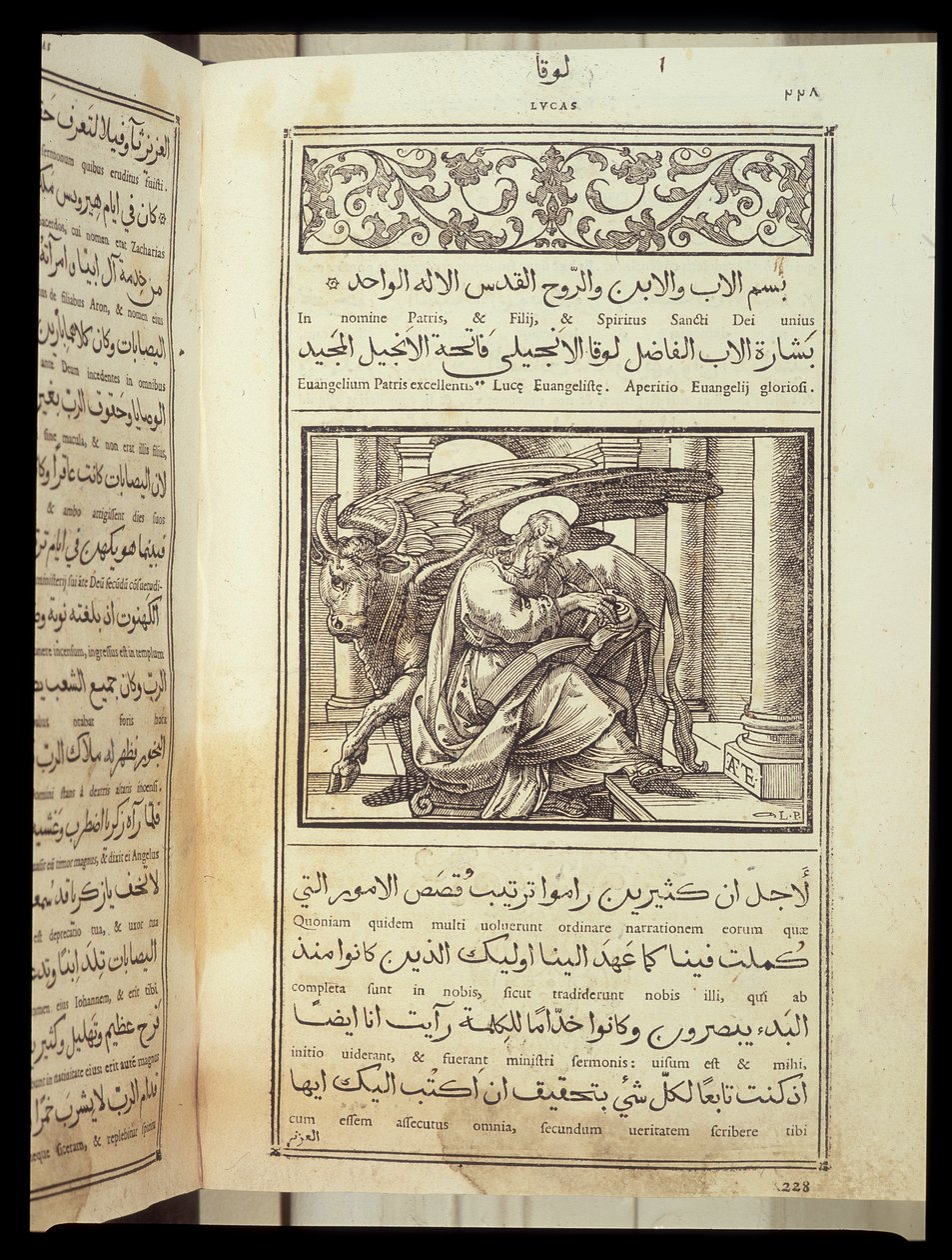 Saint Luke the Evangelist, Bible written in Arabic, Rome by Italian School
