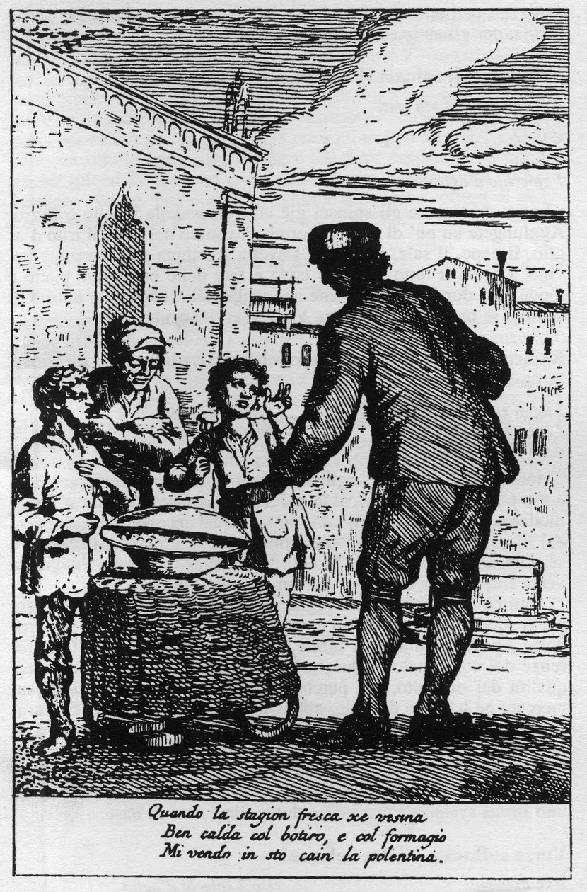 Seller of Polenta in the streets of Venice in the 18th century by Italian School