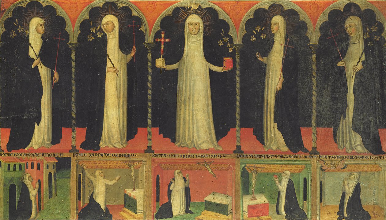 St. Catherine and four Dominican Saints by Italian School