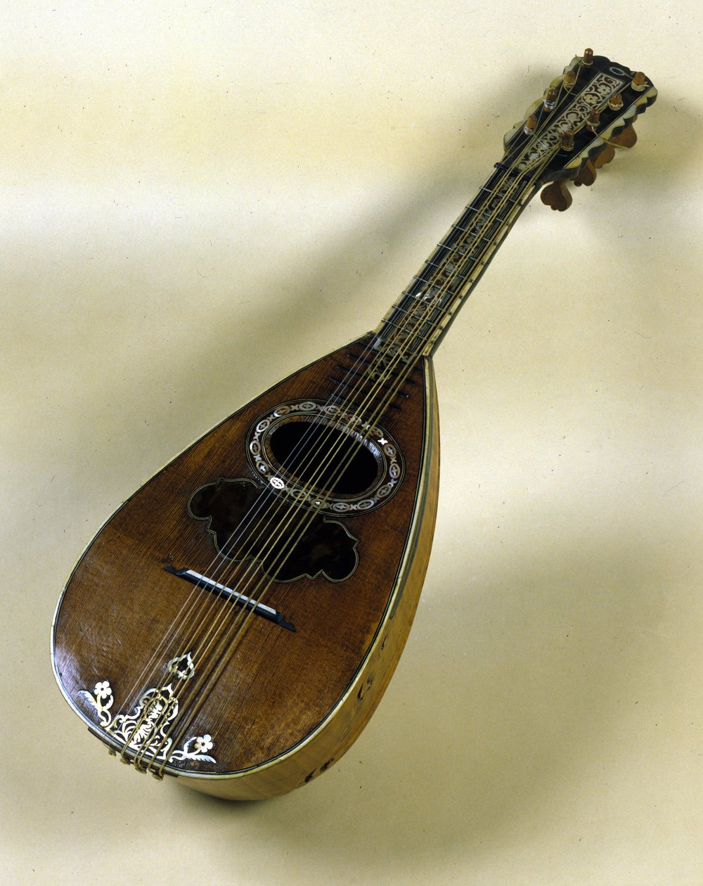 Still life of Neapolitan mandolin invented by Giuseppe Filano. Naples 1784