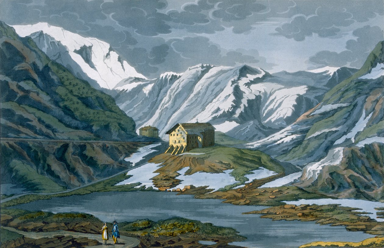 Switzerland: Hospice of St. Bernard in the Alps by Italian School