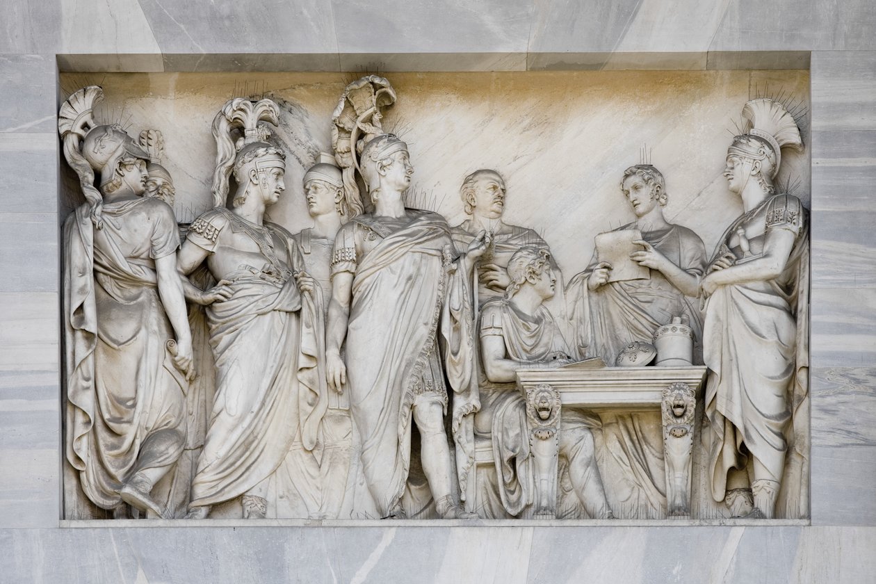 The Congress of Vienna, detail of Arch of Peace, Milan, Italy by Italian School