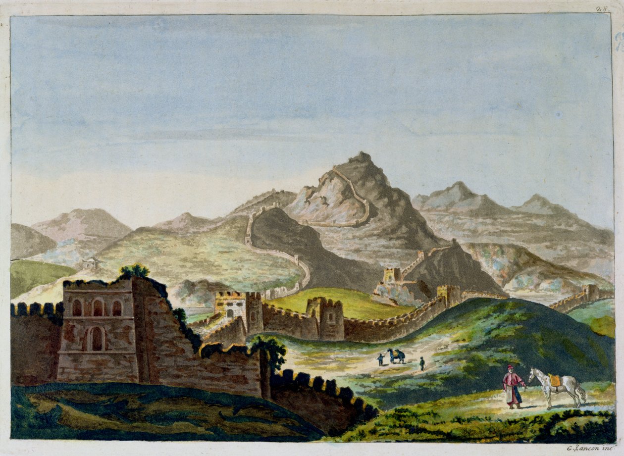 The Great Wall of China, from Le Costume Ancien et Moderne by Jules Ferrario, Engraved by Gaetano Zancon, c.1820 by Italian School
