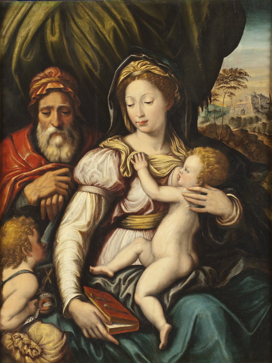 The Holy Family with the Infant St John by Italian School