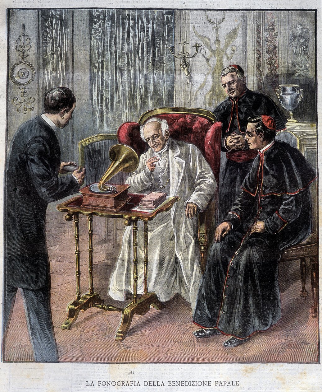The Phonograph of the Blessing of Pope Leo XIII by Italian School