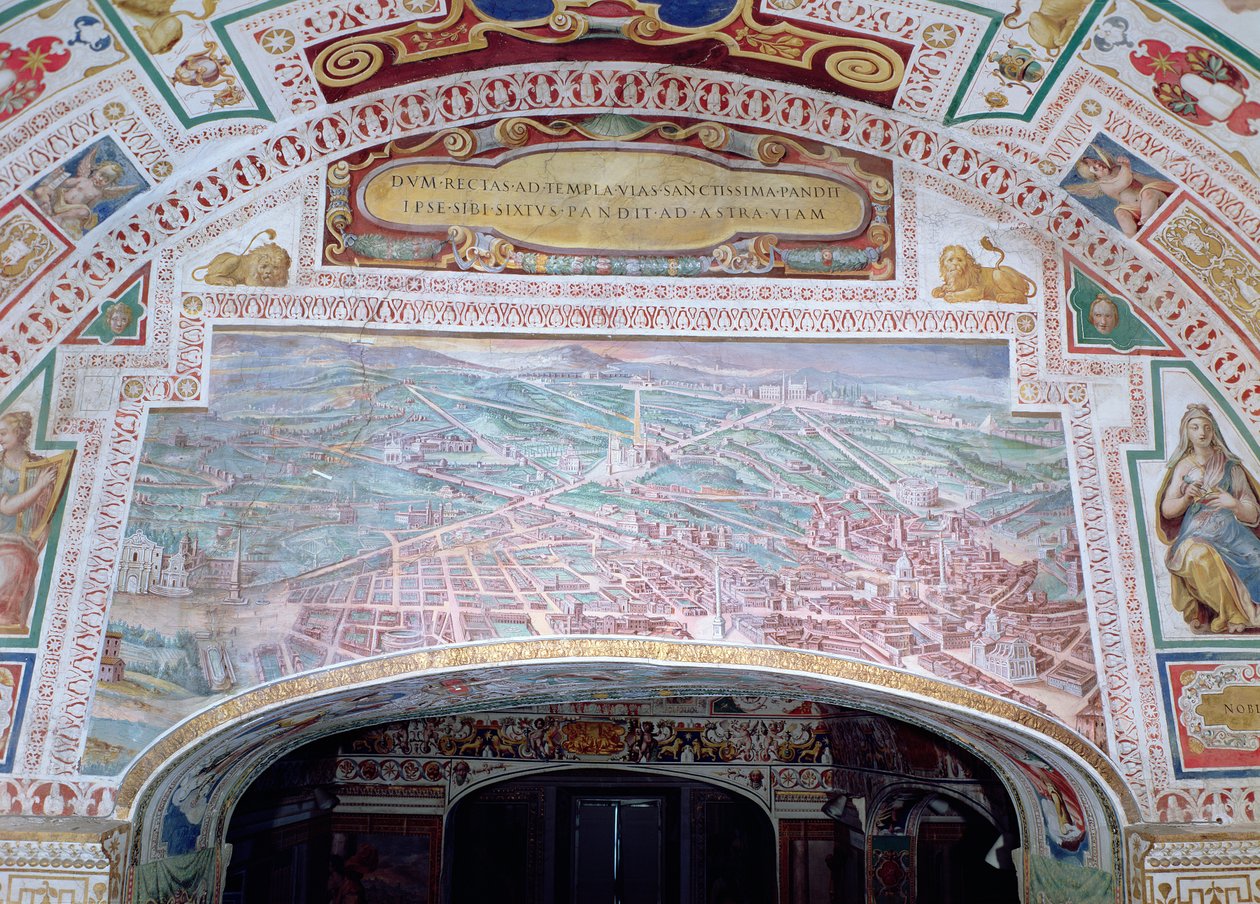 The Roads of Rome, during the reign of Pope Sixtus V by Italian School