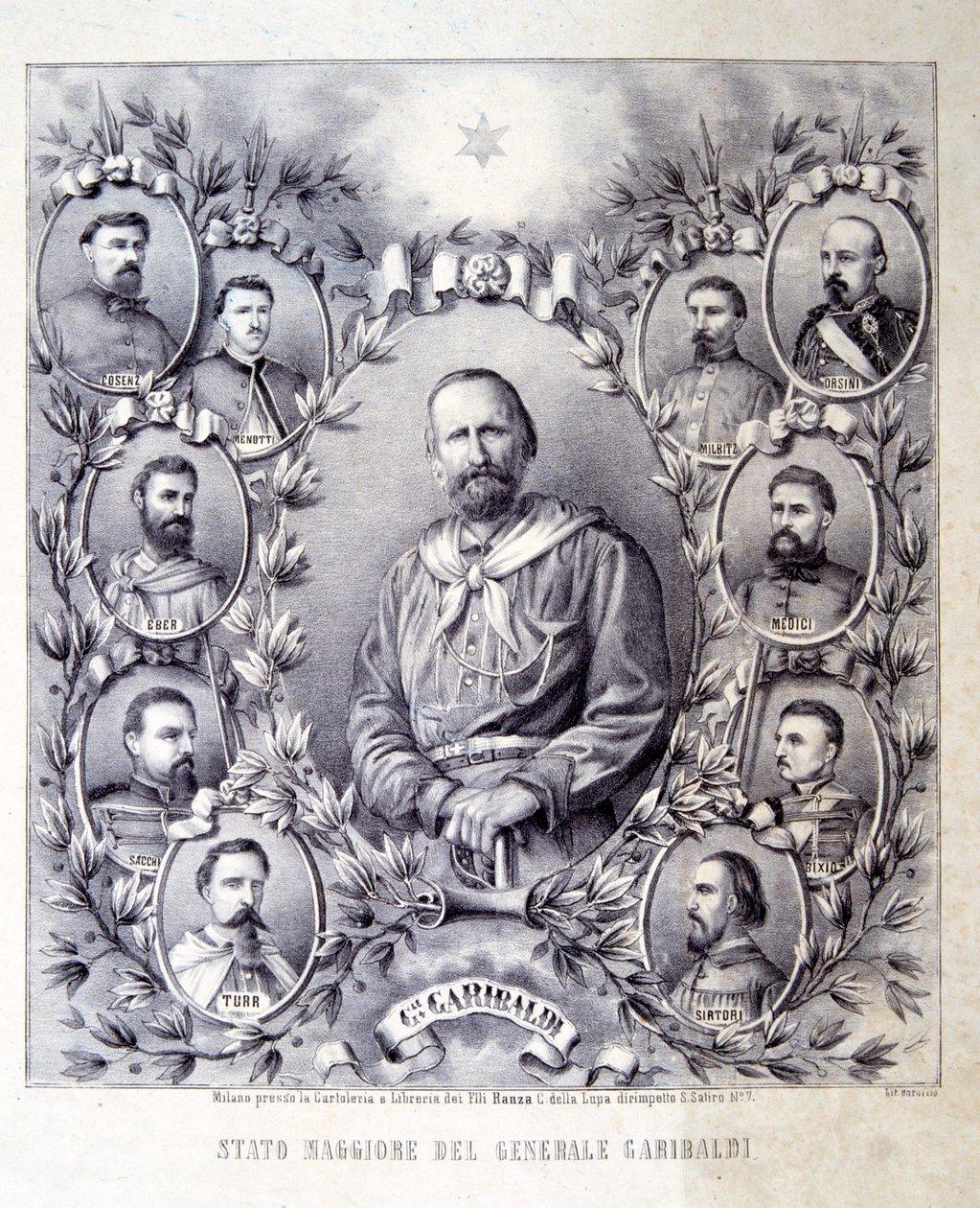 The Staff of General Garibaldi, illustration from The History of Italy by Italian School