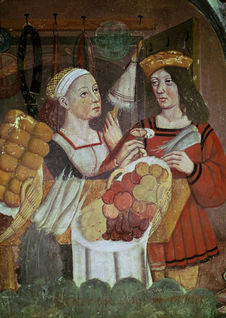 The Vegetable Market (detail) by Italian School