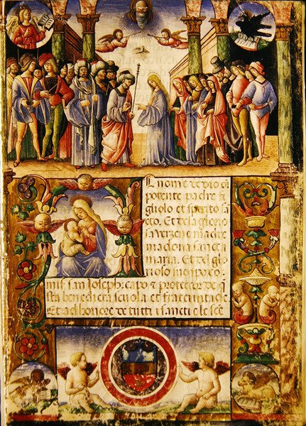 The Betrothal of the Virgin, from a Mariegola of the Lay Guild of St. Joseph and St. Sylvester by Italian School