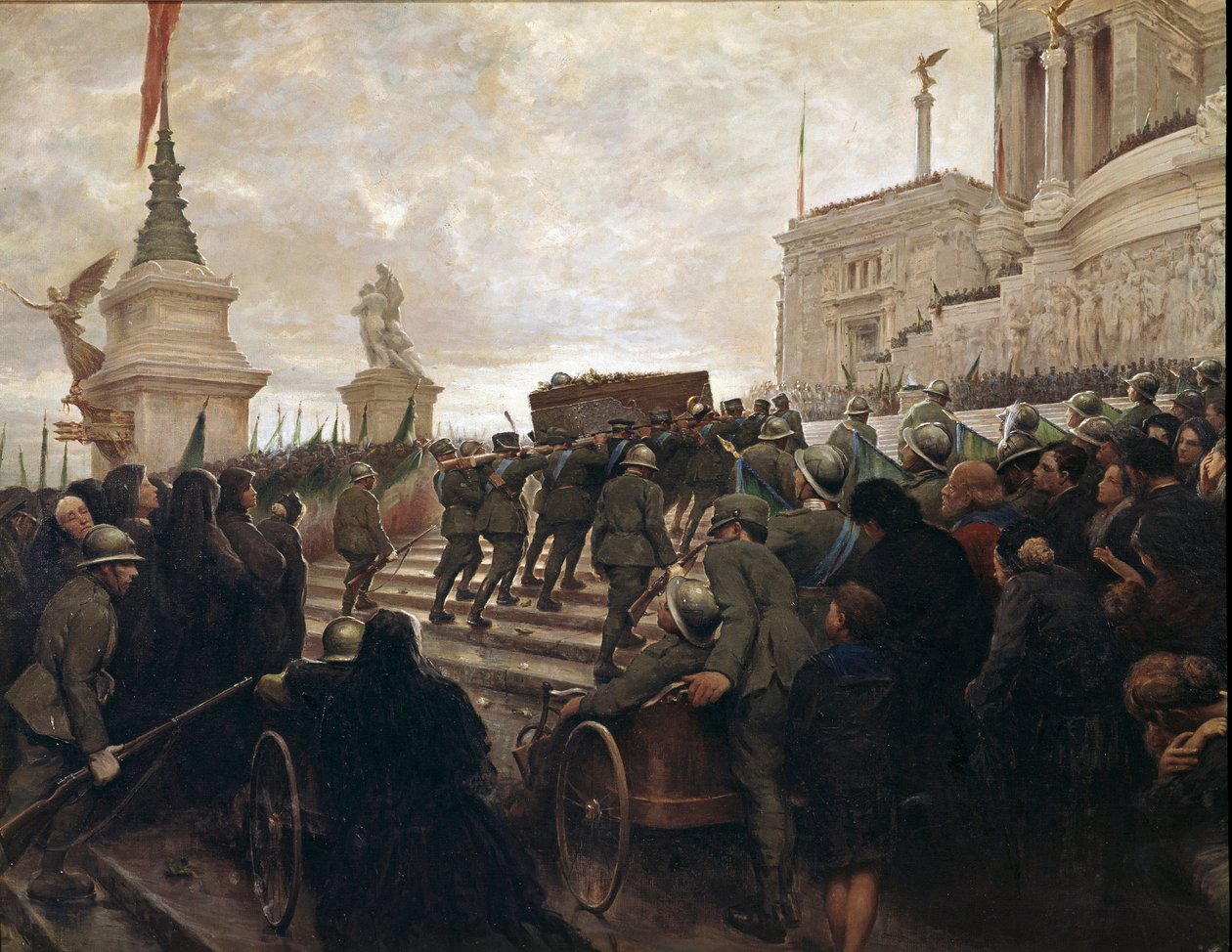 The Remains of the Unknown Soldier is Brought to the Monument of Vittoriano in Rome on 04/11/1921 by Italian School