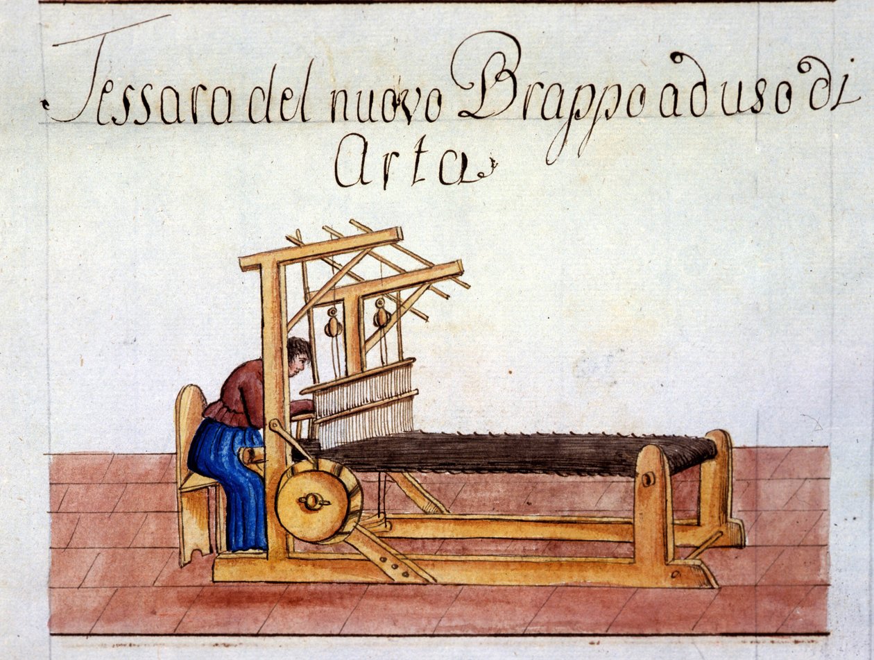 The weaving of wool. 1807. Archivio di stato de Milan by Italian School