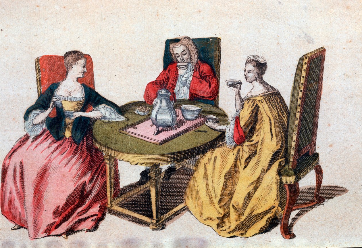 Three Venetian Nobles Enjoying a Chocolate by Italian School