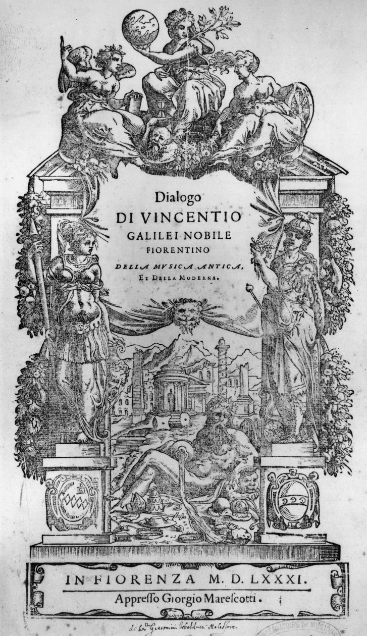 Title page of Della Musica Antica et della Moderna by Vincenzo Galilei, 1581 by Italian School