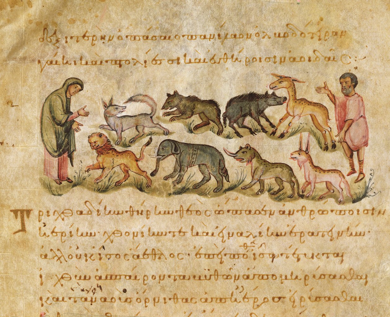 Treatise on the Many Animal Species that Inhabit the Earth, Illustration from the Cynegetica by Oppian by Italian School
