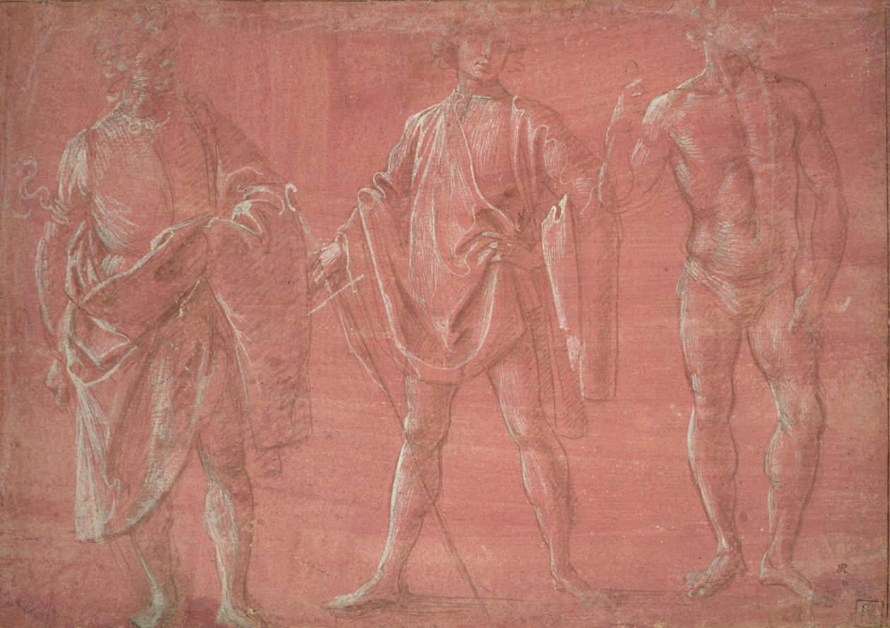 Two Clothed Models and a Nude by Italian School