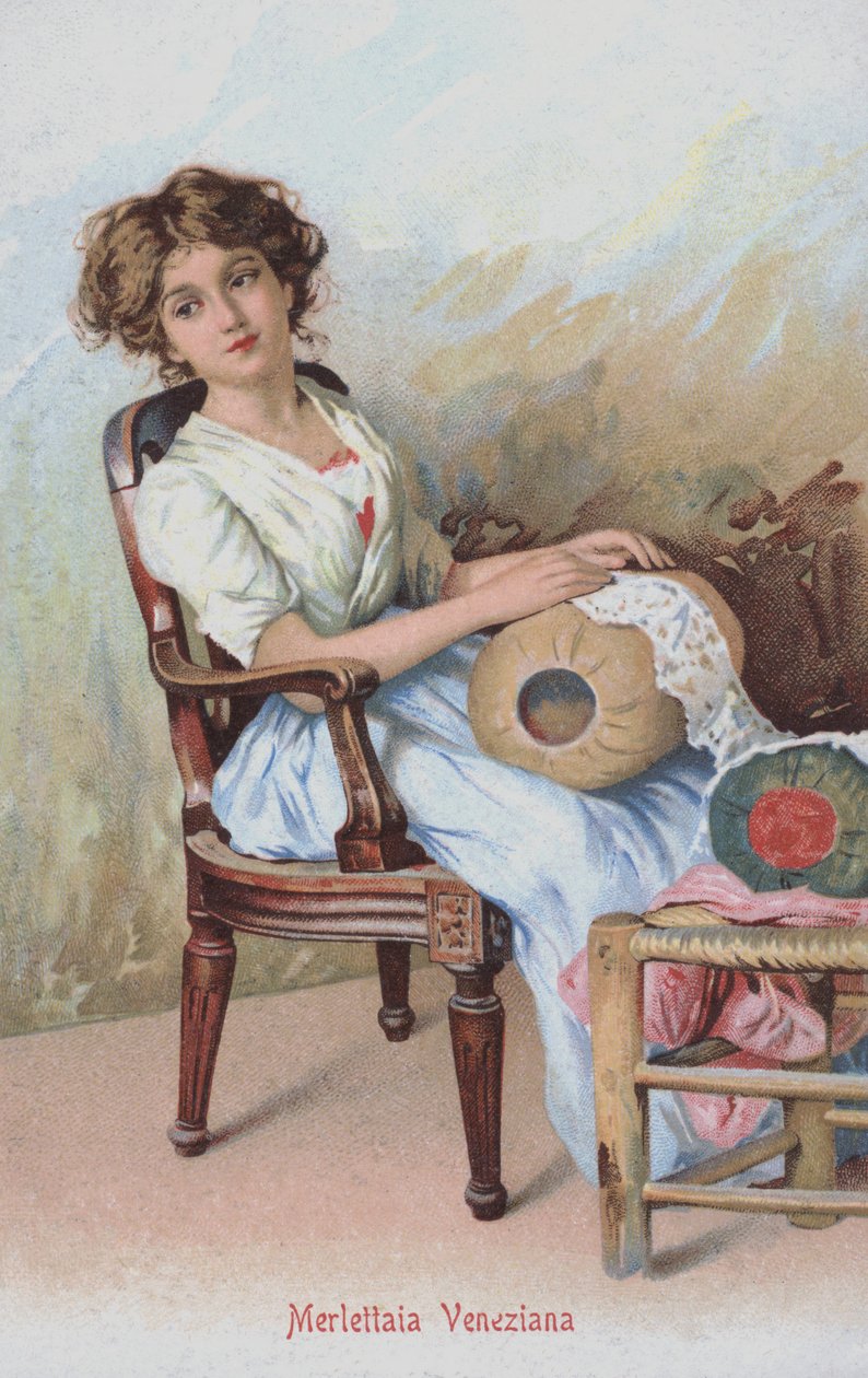 Venetian lacemaker, Italy by Italian School