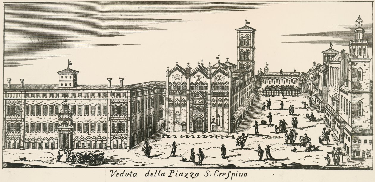 View of Piazza San Crispino and Ferrara Cathedral by Italian School