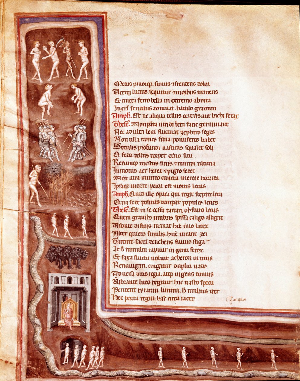 View of the Underworld, Characters and Monsters, Wandering Souls in the Circles of the Underworld (Illustration for Furious Hercules by Seneca) by Italian School
