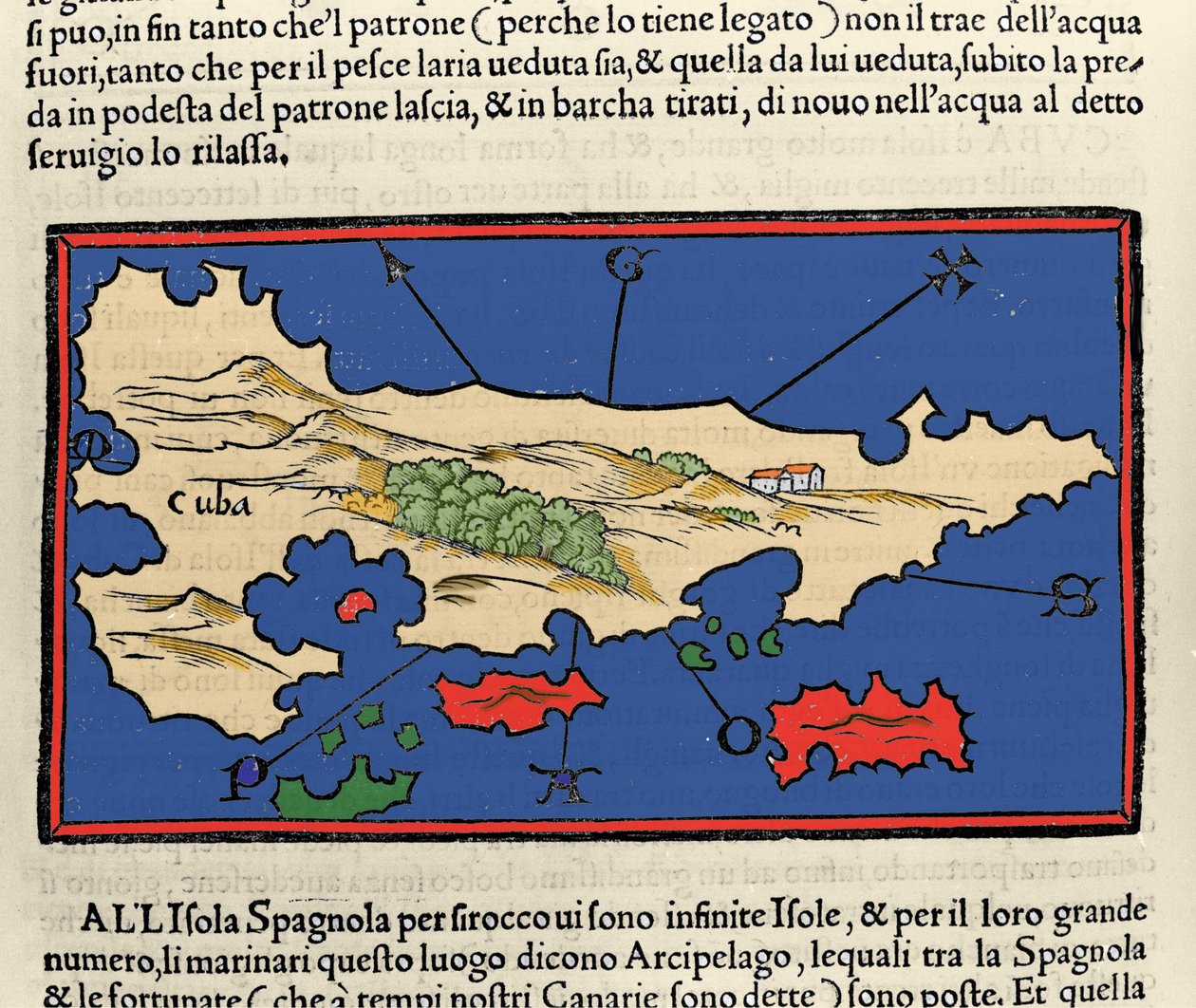 View of the island of Cuba. Isolario by Benedetto Bordone. Venice 1547 by Italian School