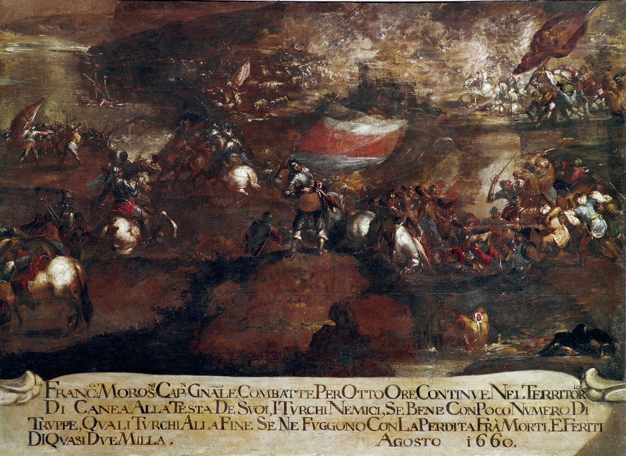 War of Candia: Battle of Chania by Italian School