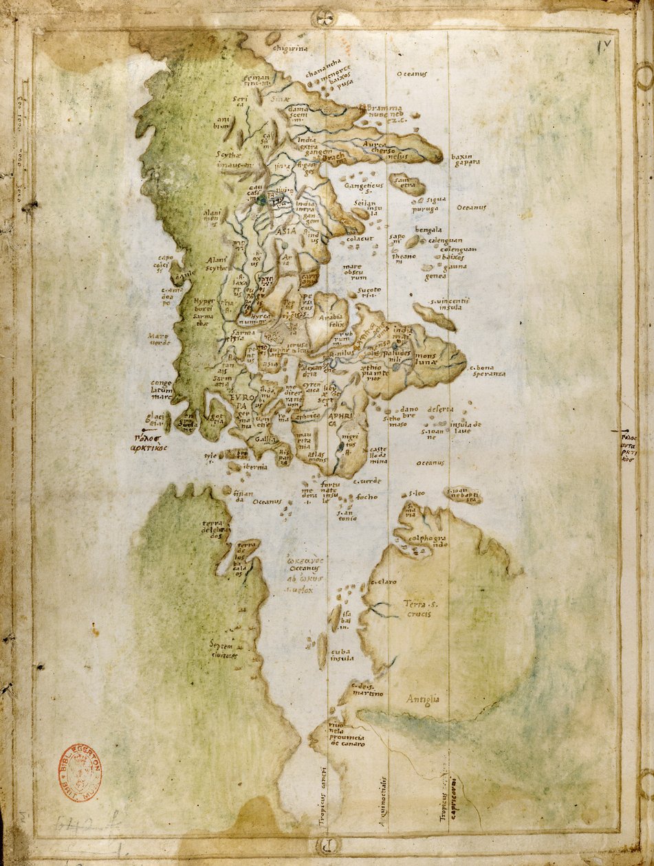 World map, Portolan atlas, Vesconte de Maggiolo by Italian School