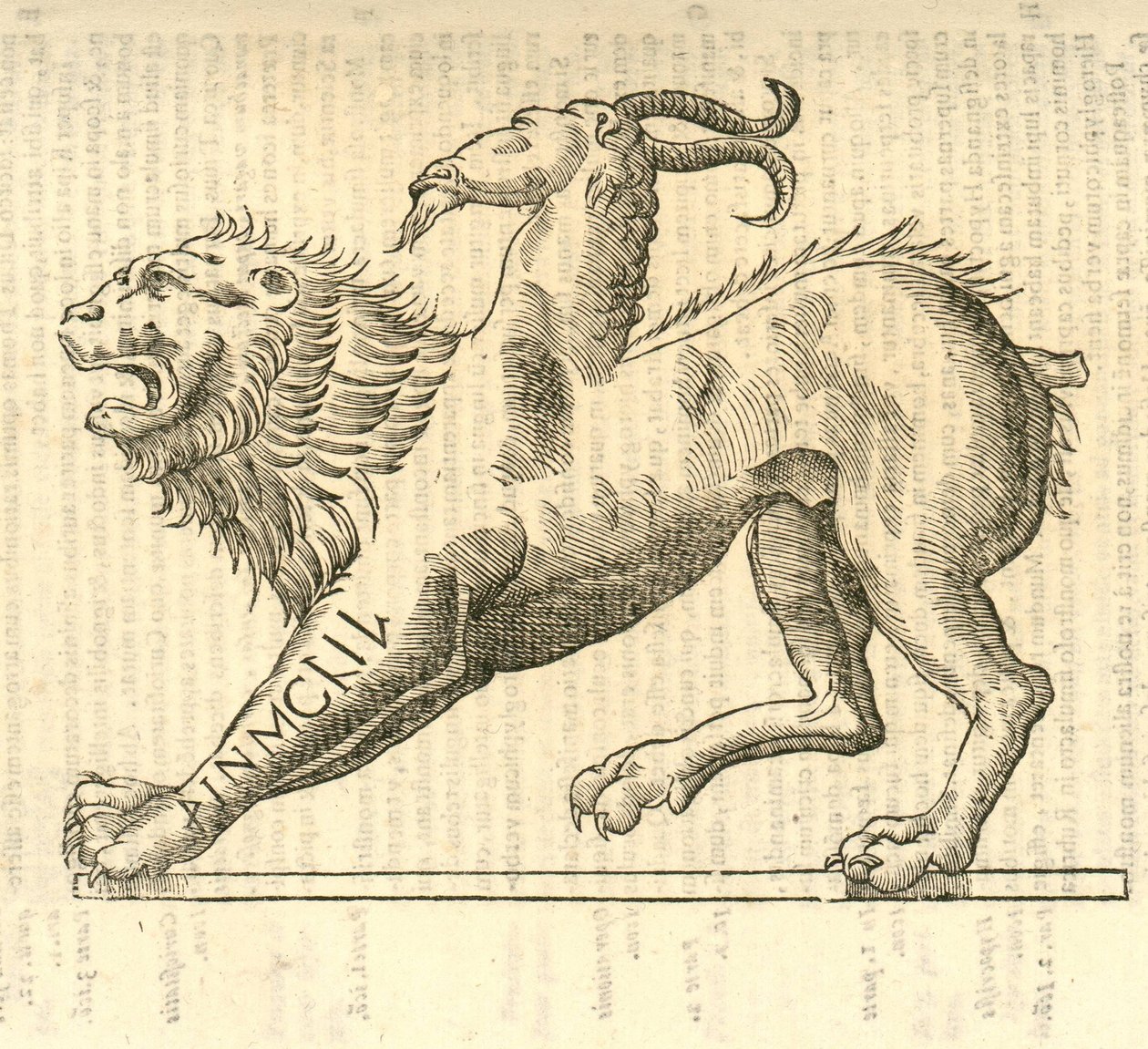 Illustration of Monstrosae cuiusdam Chimaerae from Aldrovandi