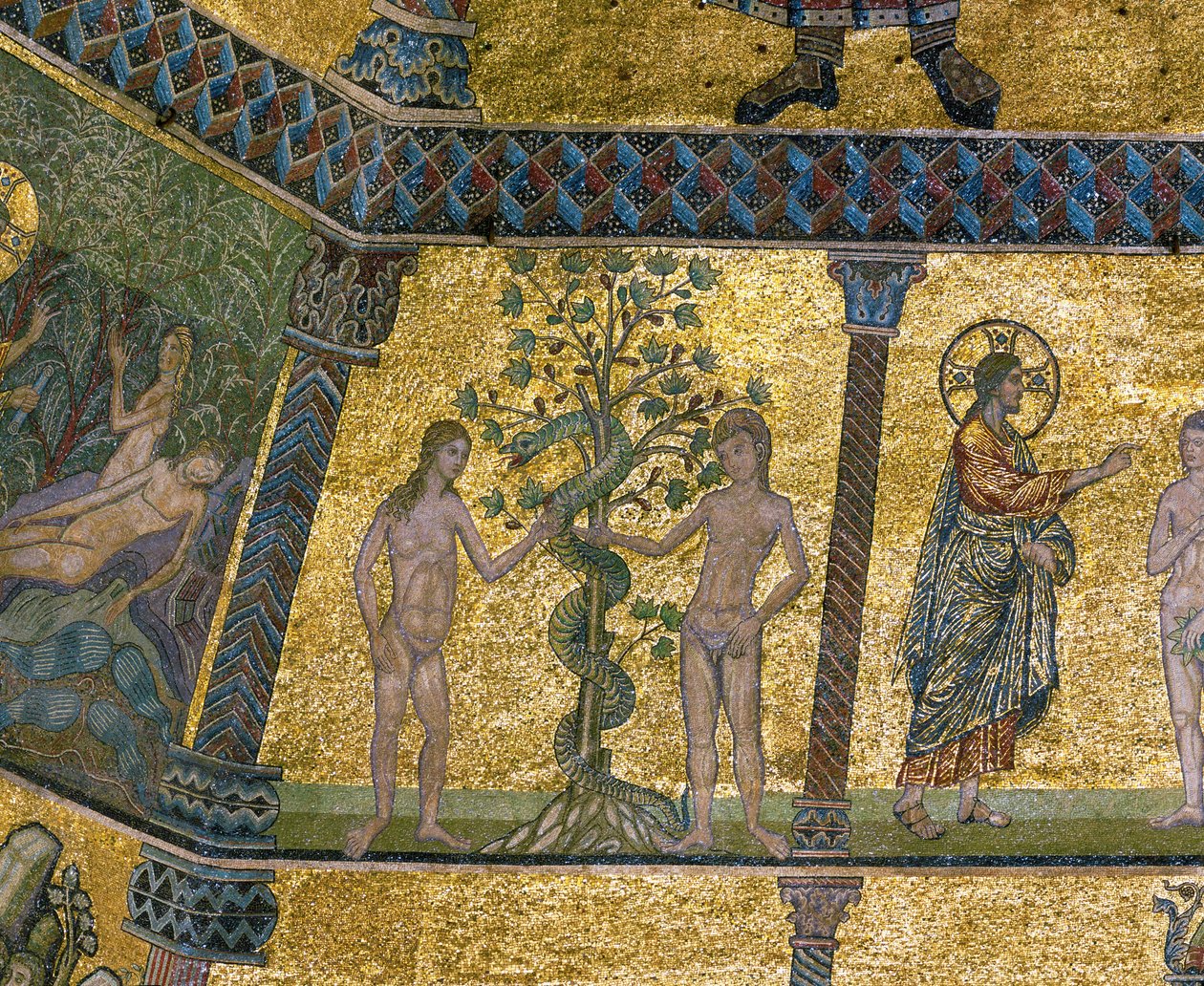 Adam, Eve, and the Snake by Italian school