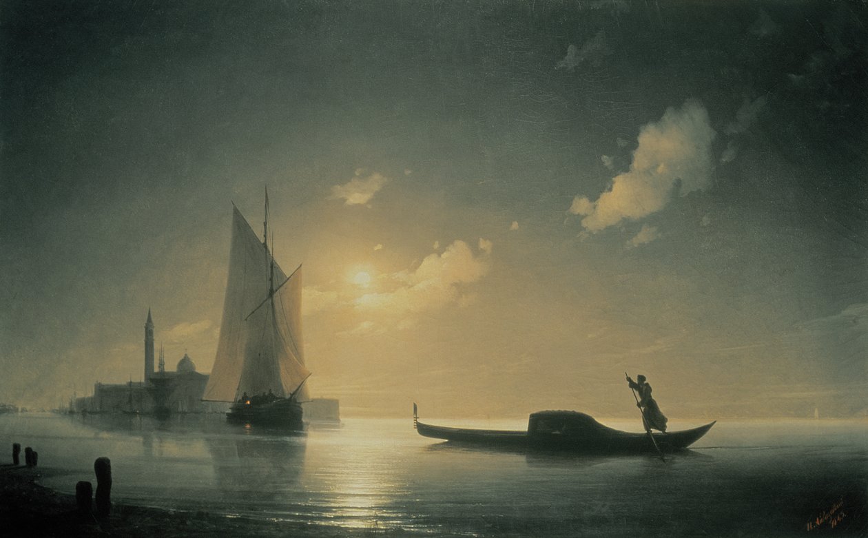 Gondolier at Sea by Night by Ivan Konstantinovich Aivazovsky