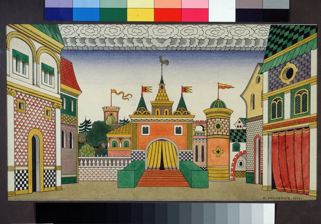 Stage Design for the Opera The Golden Cockerel by N. Rimsky-Korsakov by Ivan Yakovlevich Bilibin