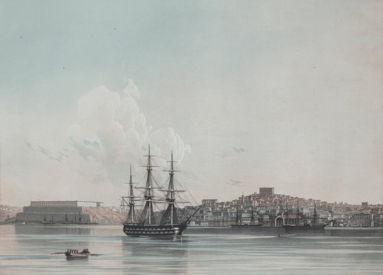 New Marine Barracks and Inner Harbor of Sevastopol by Ivan Konstantinovich Aivazovsky