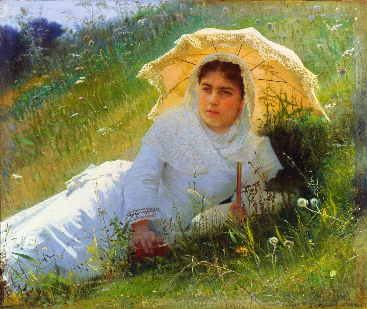 A Hot Day On the Grass. Midday by Ivan Kramskoy