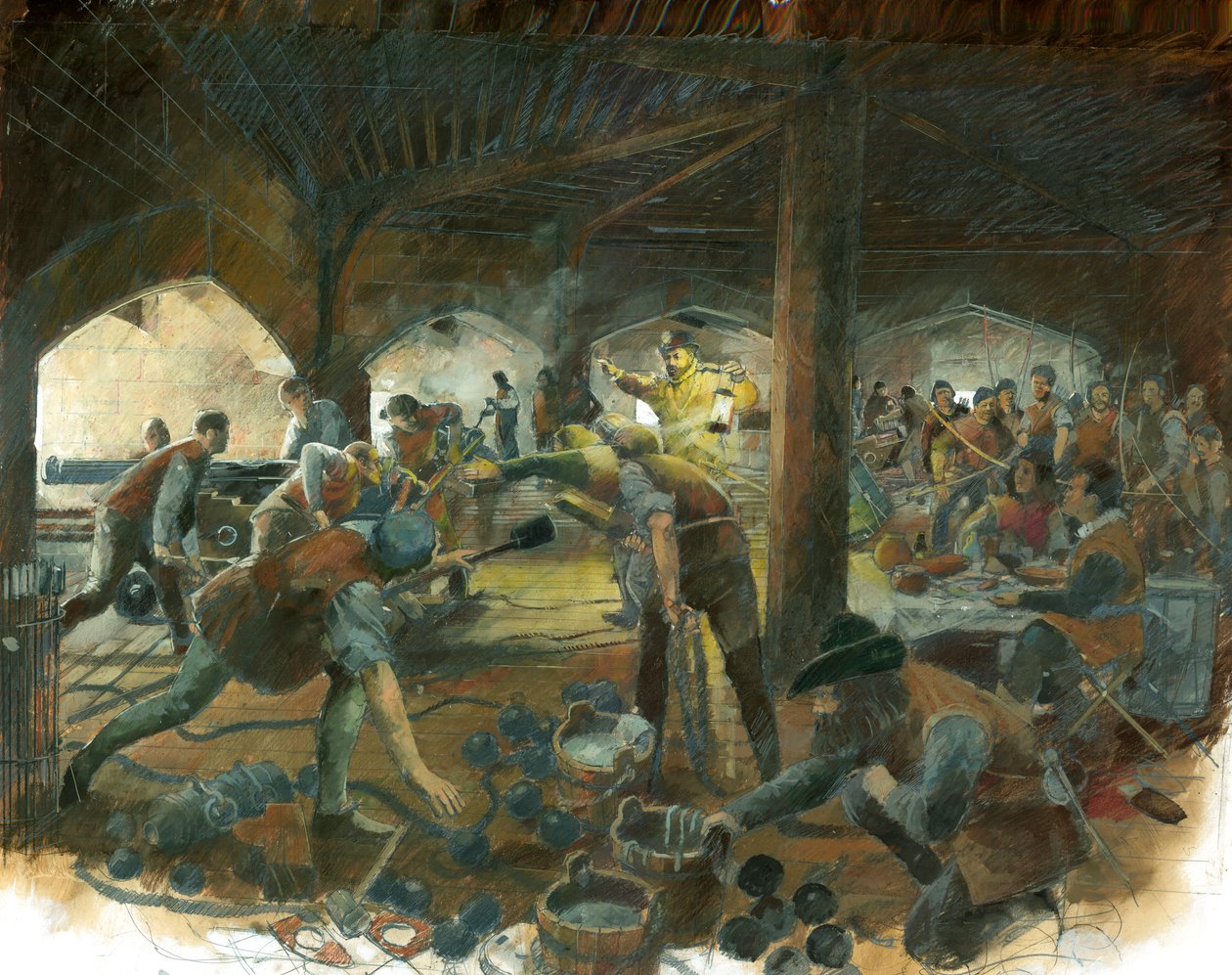 Gun Deck, Pendennis Castle, Cornwall by Ivan Lapper