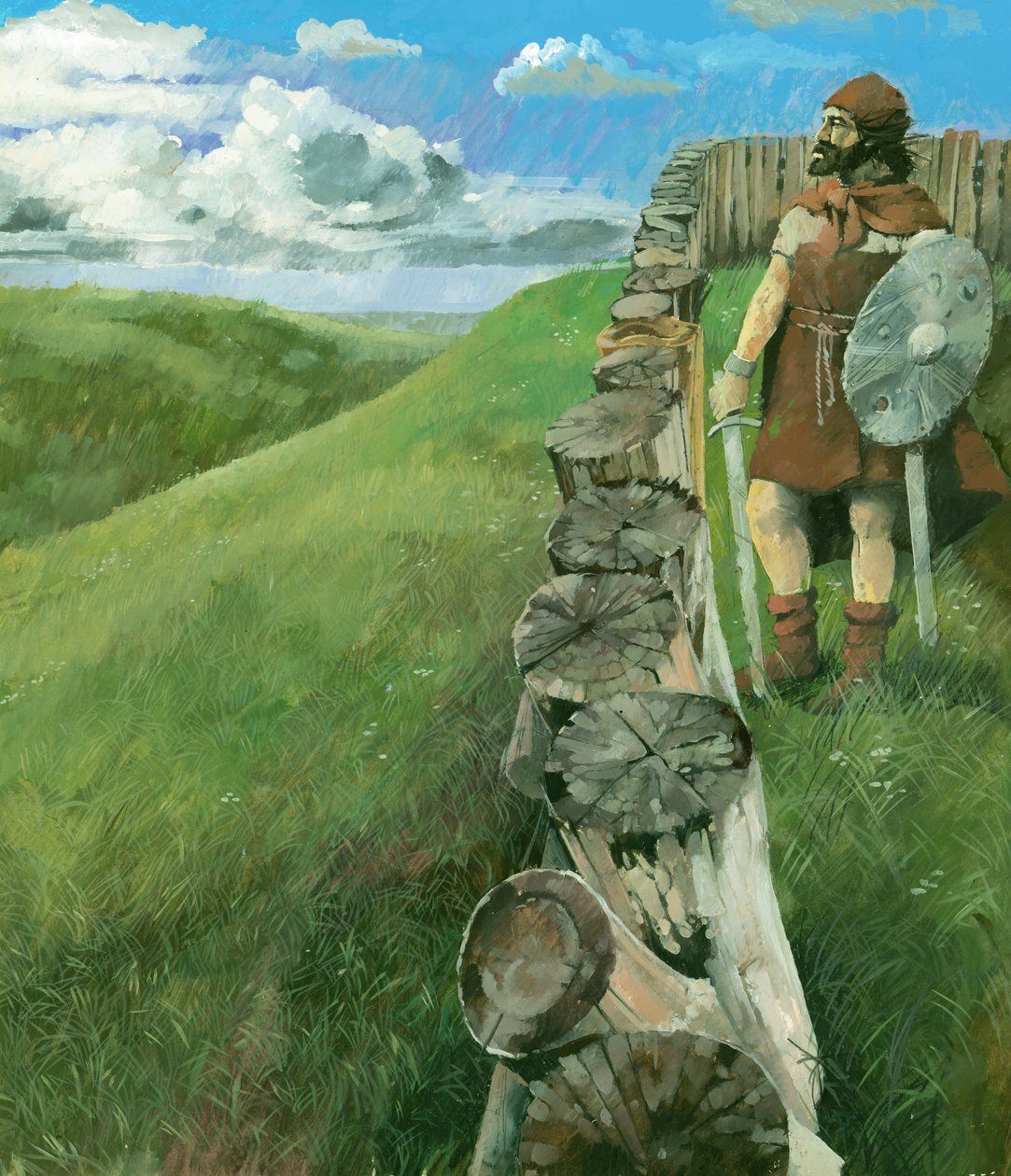 Iron Age Man at Liddington Castle Hillfort, Swindon, Wiltshire, 1994 by Ivan Lapper