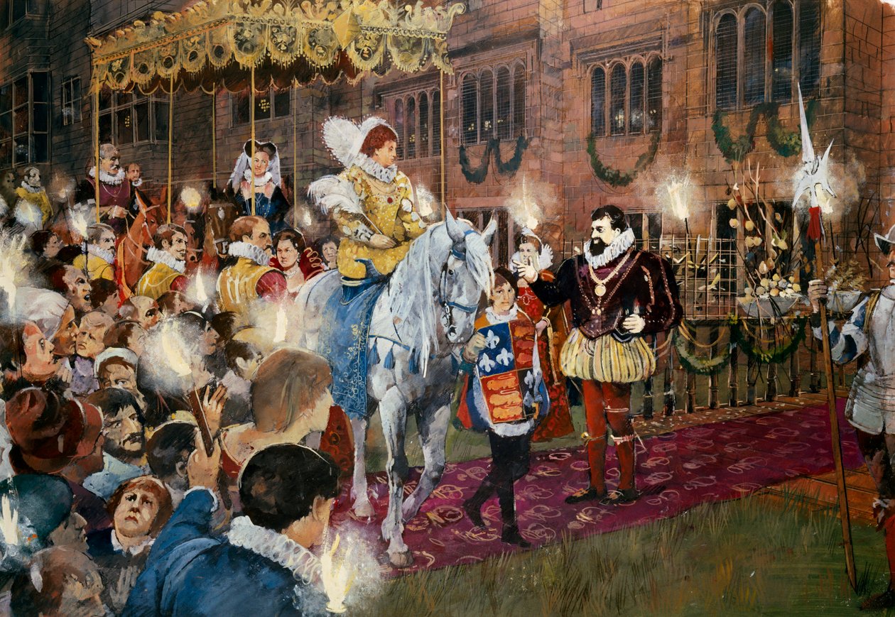 Robert Dudley welcoming Queen Elizabeth I to Kenilworth Castle, Warwickshire, July 1575 by Ivan Lapper