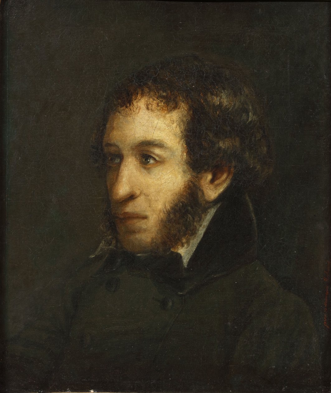 Last lifetime portrait of the poet Alexander Sergeyevich Pushkin, 1837 by Ivan Loginovich Linev