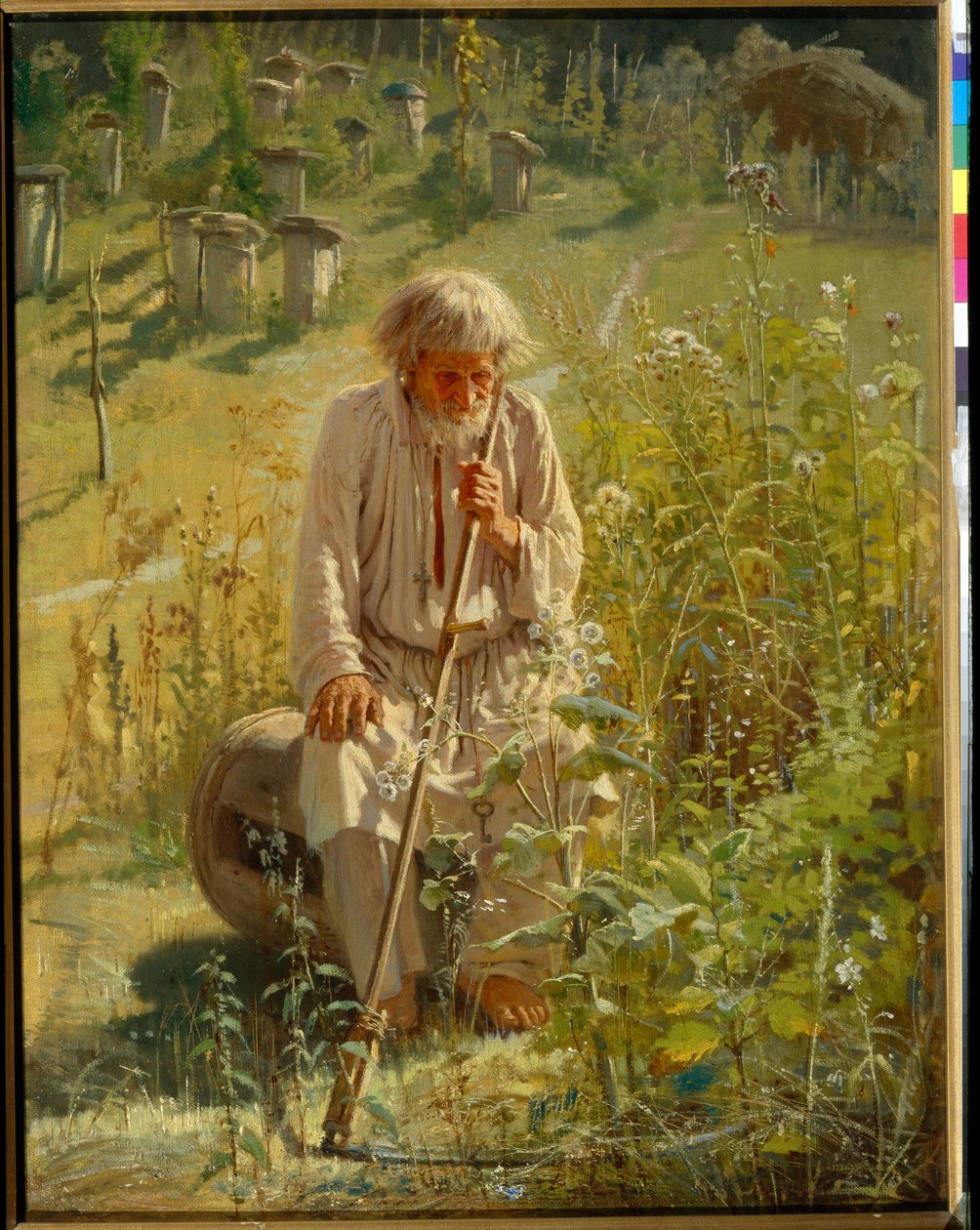 Beekeeper - Painting by Ivan Nikolayevich Kramskoi (Oil on Canvas) by Ivan Nikolaevich Kramskoy