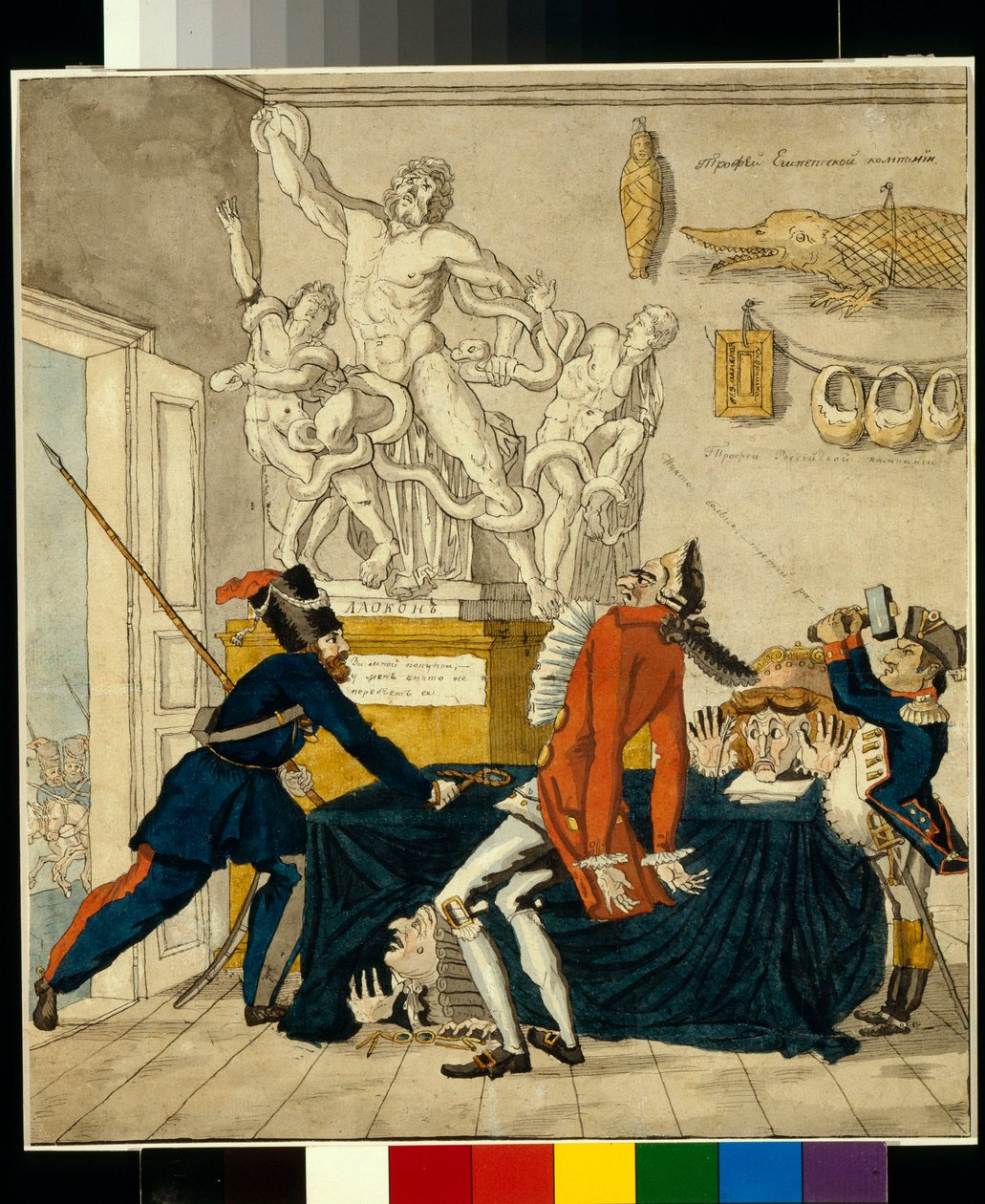 Napoleon Bonaparte Selling Stolen Goods, Including the Laocoon Group by Ivan Nikolayevich Terebenev