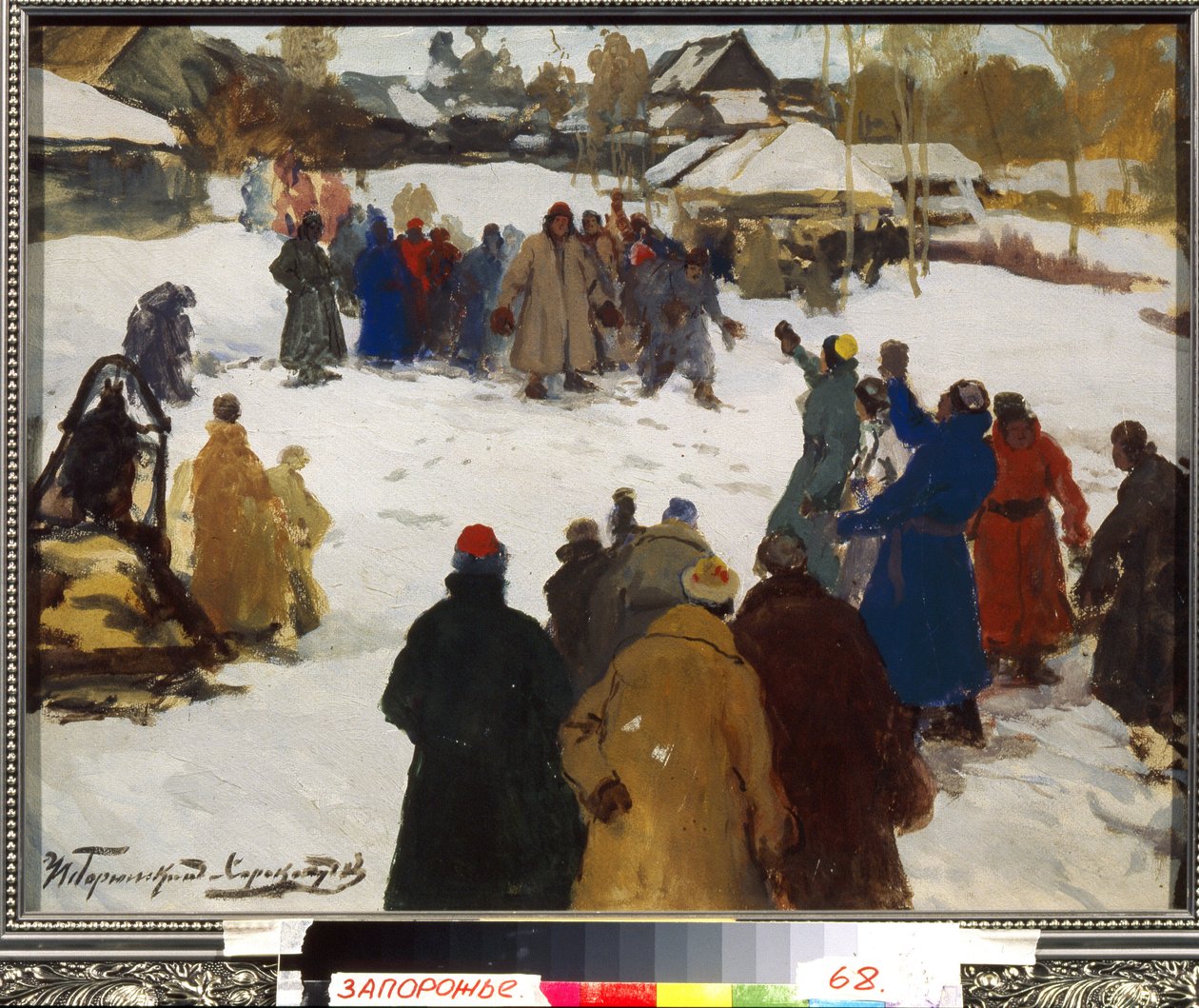 Fist fighting, c.1910 by Ivan Silych Goriuschkin-Sorokopudov