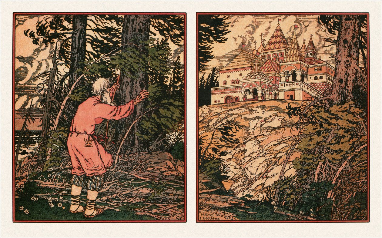 Illustration to the The Tale of the Fisherman and the Fish, 1933 by Ivan Yakovlevich Bilibin