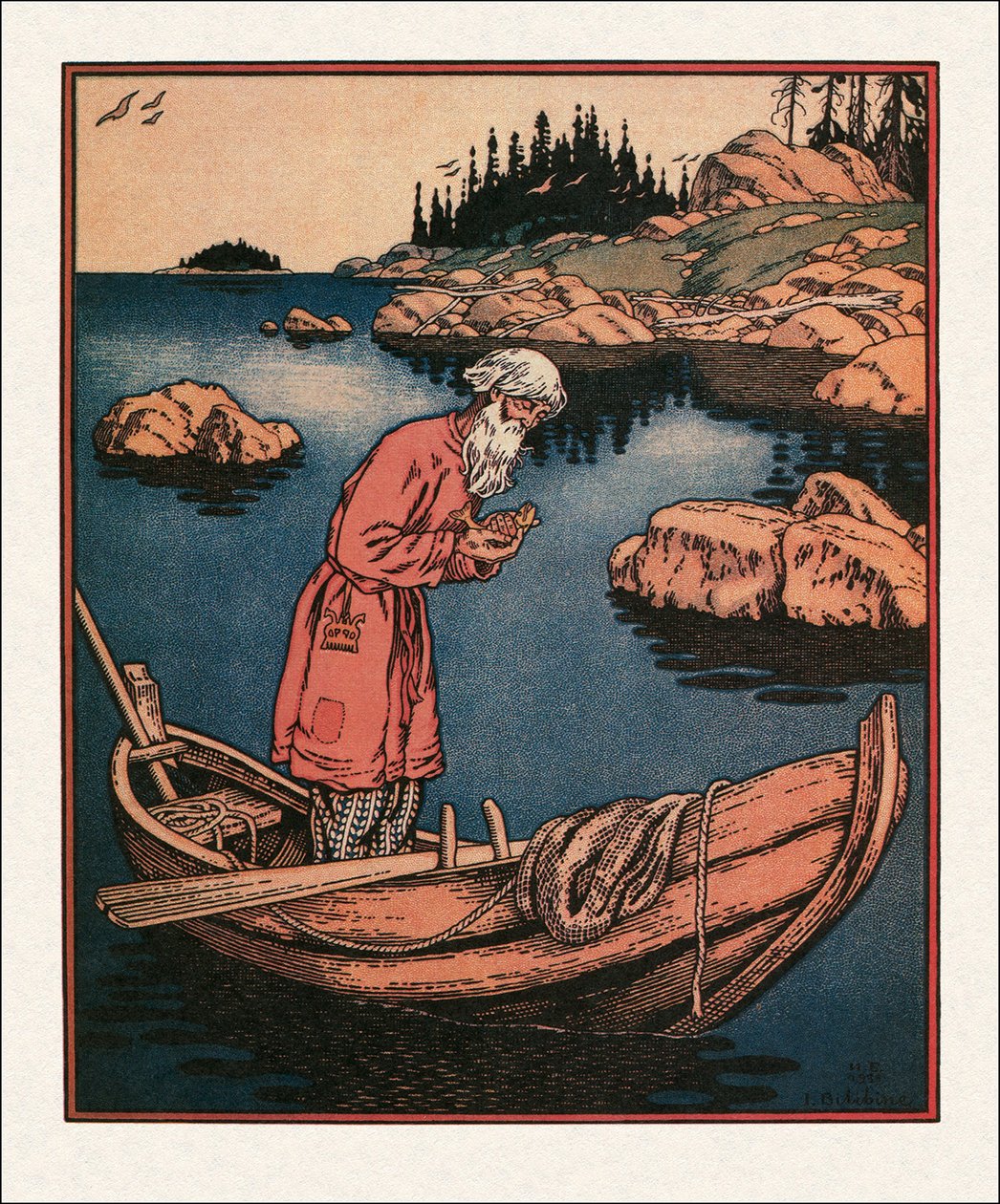 Illustration to The Tale of the Fisherman and the Fish, 1933 by Ivan Yakovlevich Bilibin