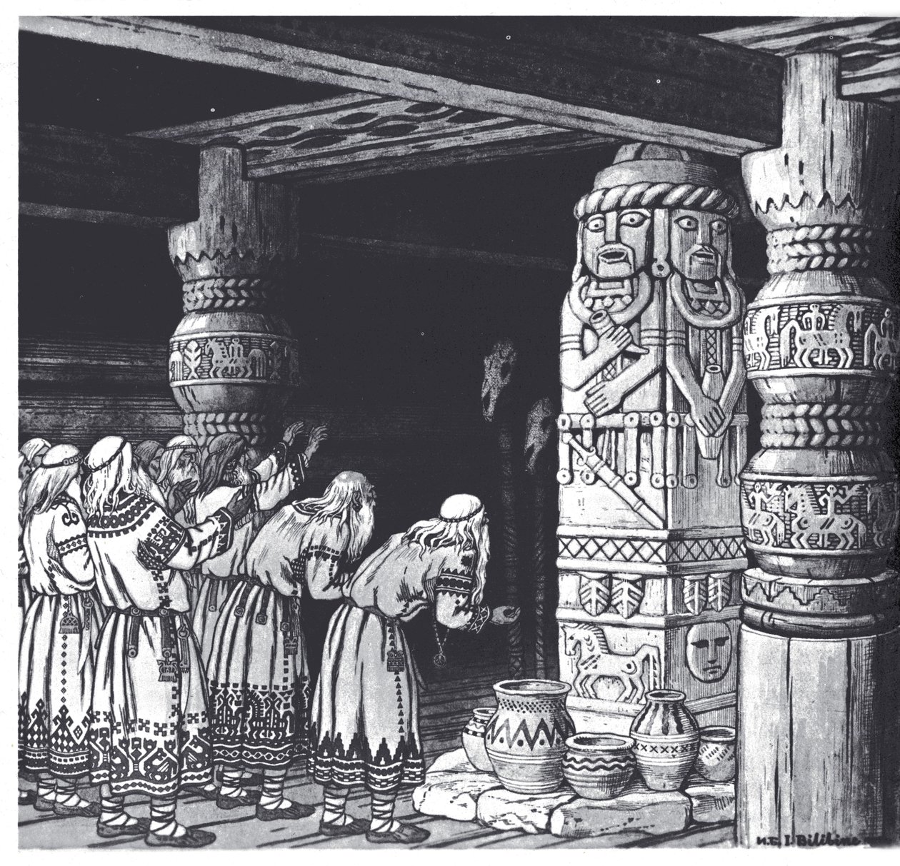 The Adoration of the God Svetovid, 1934 by Ivan Yakovlevich Bilibin