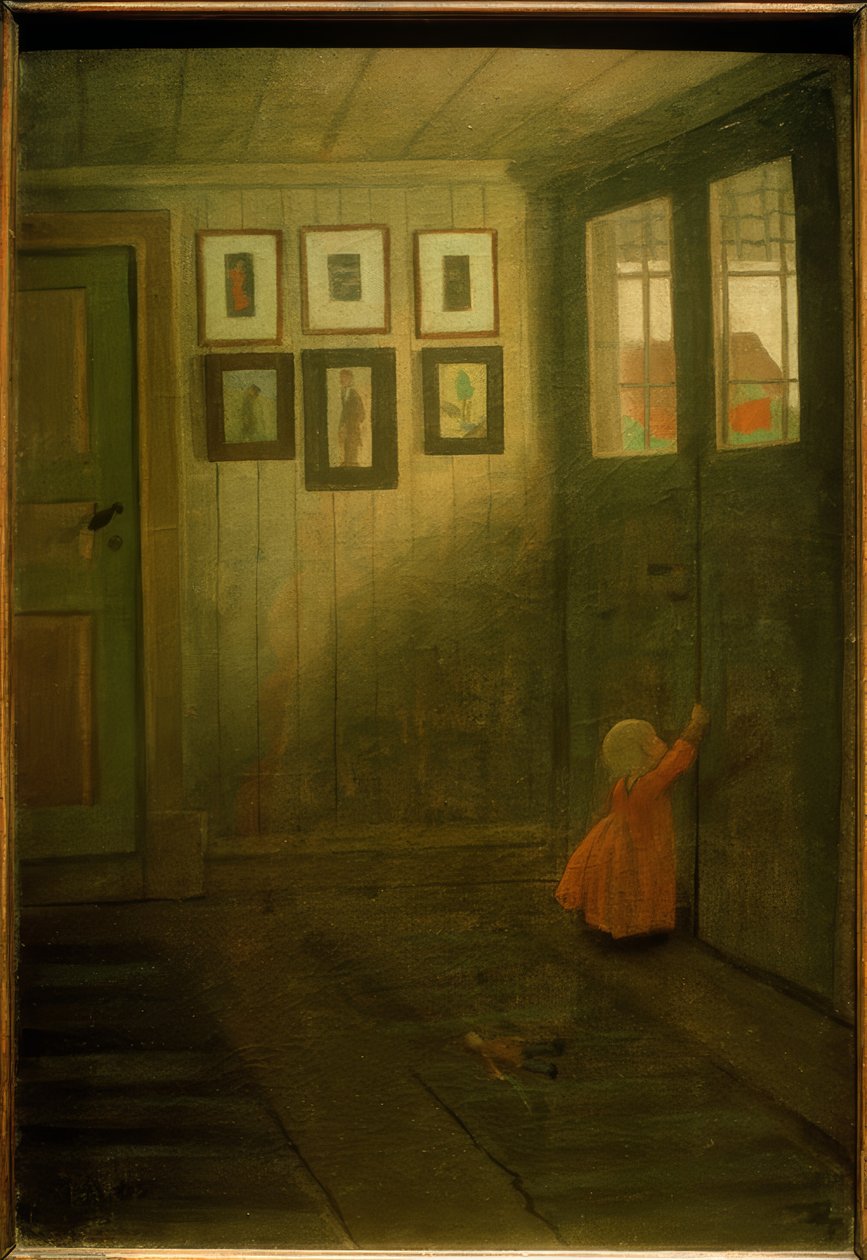 The Girl at the Door by Ivar Axel Henrik Arosenius