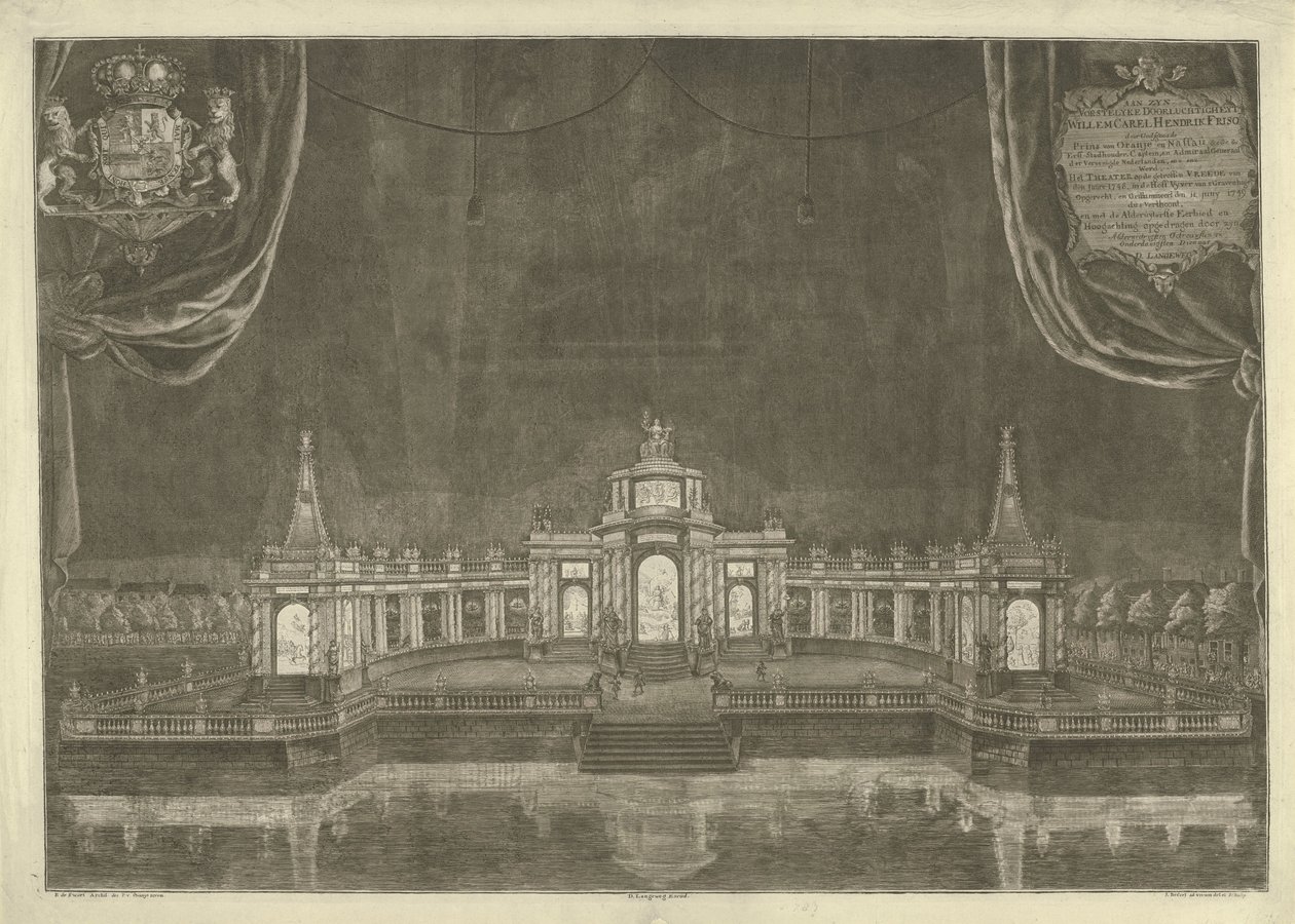 Illumination of the Theater in The Hague for the Peace of Aachen, 1749 by Iven Besoet