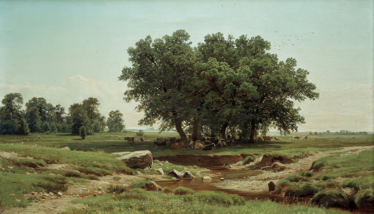 Young Oaks by Ivan Ivanovich Shishkin