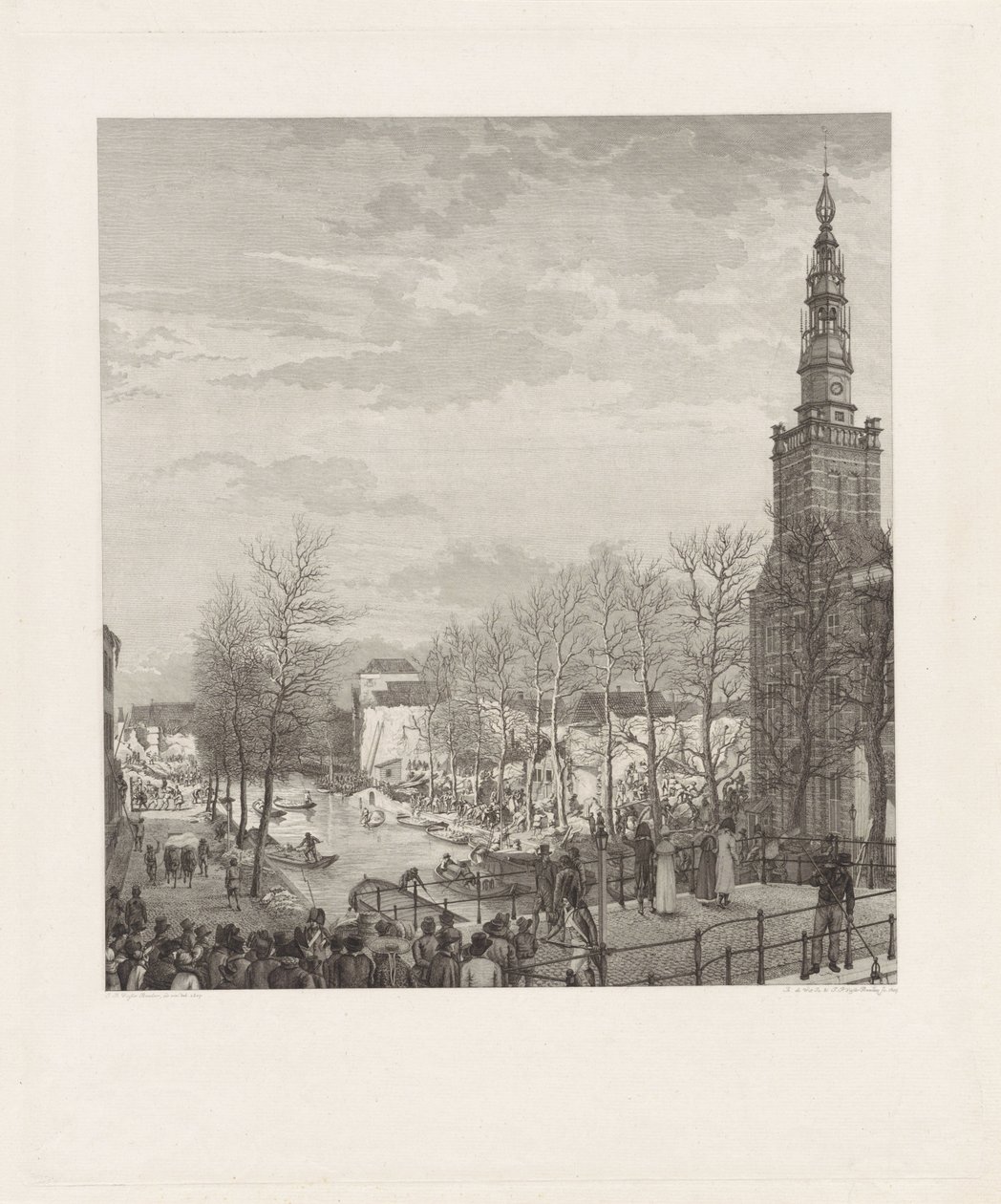 Destruction on the Steenschuur after the Leiden Gunpowder Disaster, 1807 by Izaak Jansz. de Wit